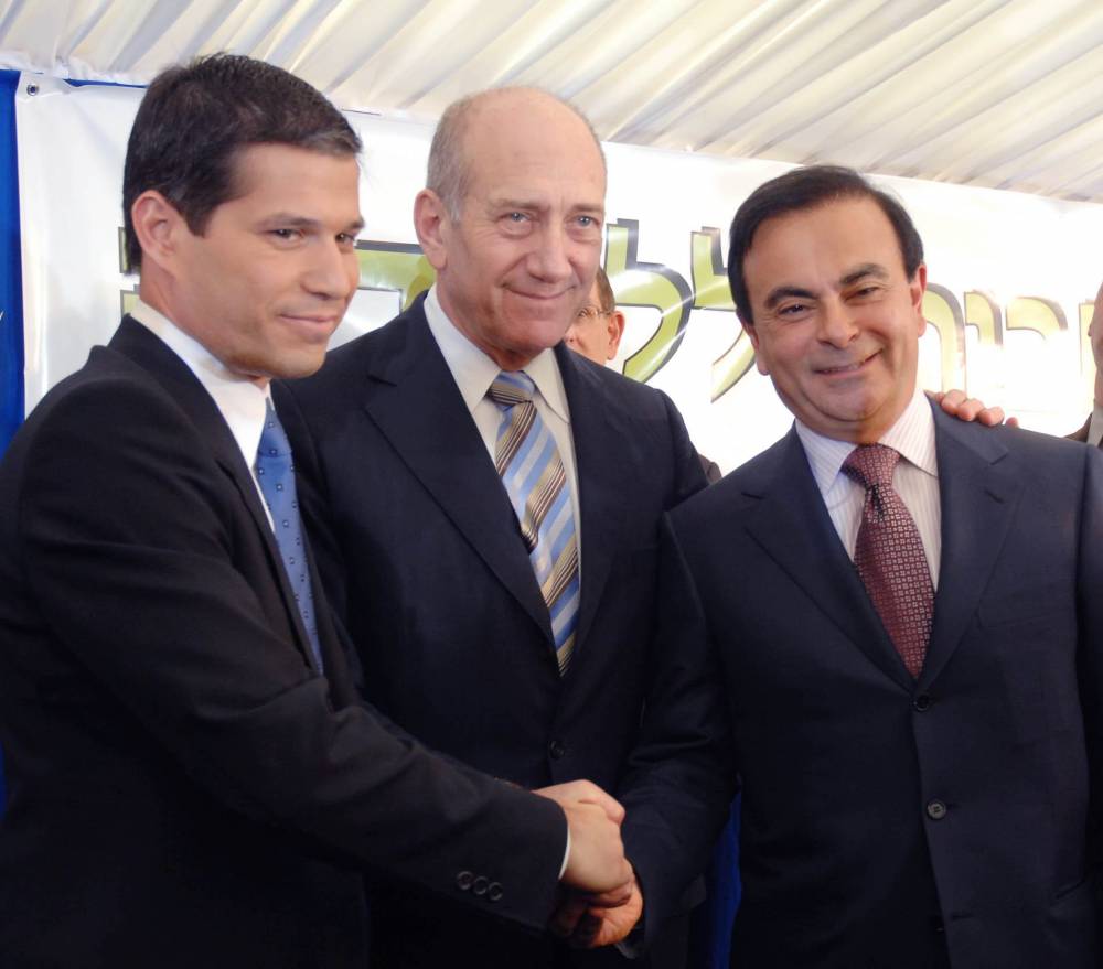 Carlos Ghosn, Shai Agassi et Ehud Olmert