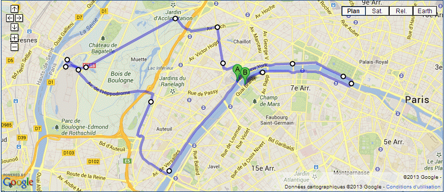 Le parcours des 20km de Paris