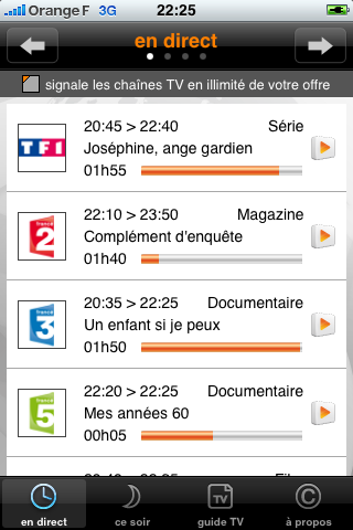 Tv d'Orange pour iPhone