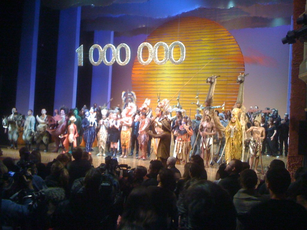 1000e spectateur au Roi Lion au théâtre Mogador