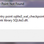 The procedure entry point sqlite3_wal_checkpoint …