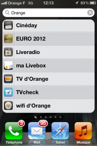 Quelques applications orange sur mon iPhone