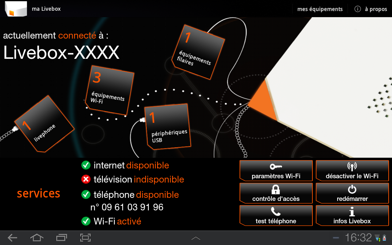 Gérer sa livebox depuis une tablette