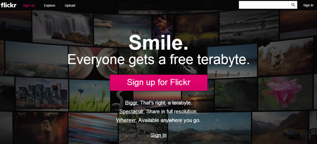 flickr offre un teraoctet