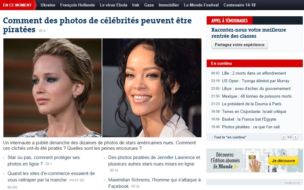 une du monde 2014